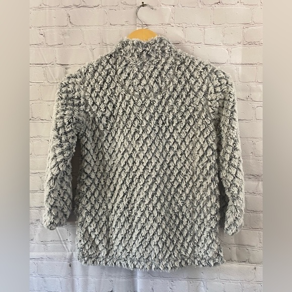 SIMPLY SOUTHERN QUARTER ZIP GRAY DIAMOND SHERPA PULLOVER SWEATSHIRT- YOUTH LARGE - Picture 2 of 5